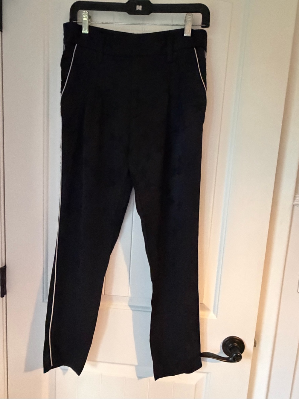 SMYTHE Pyjama Pants Black Star Jacquard Contrast Piping Size 2 - Picture 2 of 9